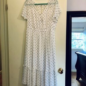Torrid White & Black Polka Dot Dress